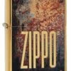 Zippo - Logo Oxidised Brush Brass -Gift Box Sales 29879 logo brushed brass 1