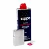 Zippo - Brushed Chrome Lighter, Fluid & Flint Pack -Gift Box Sales 407592 000 001