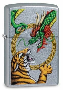 Zippo - Tiger V Dragon Street Chrome