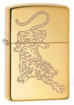 Zippo - Etched Brass Tiger