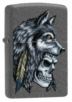 Zippo - Iron Stone Wolf Skull