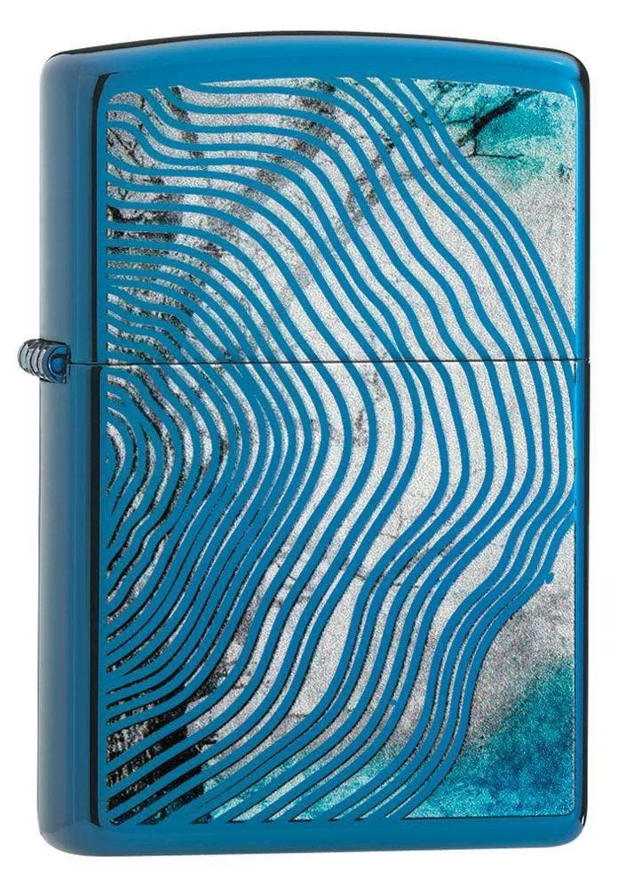 Zippo - Blue Ripples High Polish 3 Zippo - Blue Ripples High Polish