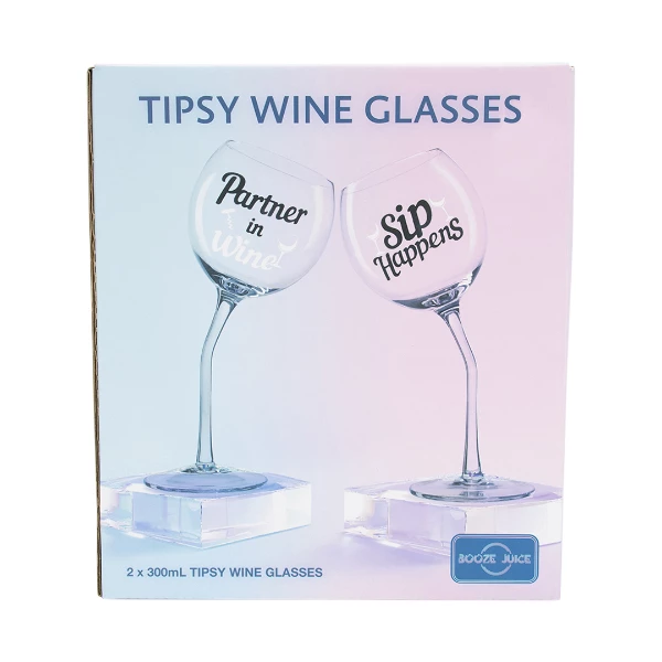 Tipsy Wine Glasses 2 Pk 4 Tipsy Wine Glasses 2 Pk - Image 2