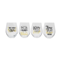 Wine With Words Stemless Wine Glasses 4 Pk -Gift Box Sales 553818 000 003 600x600