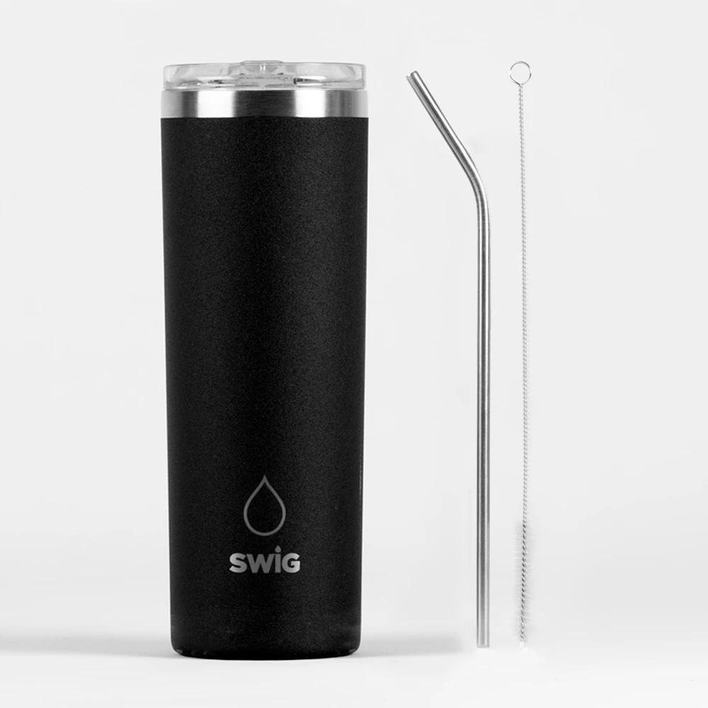 SWIG Skinny Tumbler Black Graphite 5 SWIG Skinny Tumbler Black Graphite - Image 3