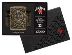 Zippo - Jim Beam Armour Antique Brass 6 Zippo - Jim Beam Armour Antique Brass -Gift Box Sales 573445 000 002