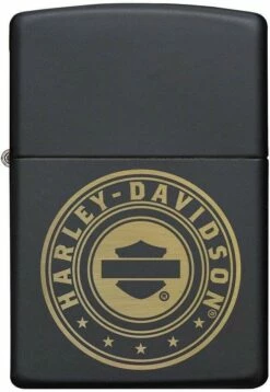 Zippo - Harley Davidson Black Matte Laser Engraved