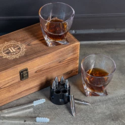 Refined Gifts Whiskey Glasses And Bullet Stone Set 9 Refined Gifts Whiskey Glasses And Bullet Stone Set -Gift Box Sales 579220 004
