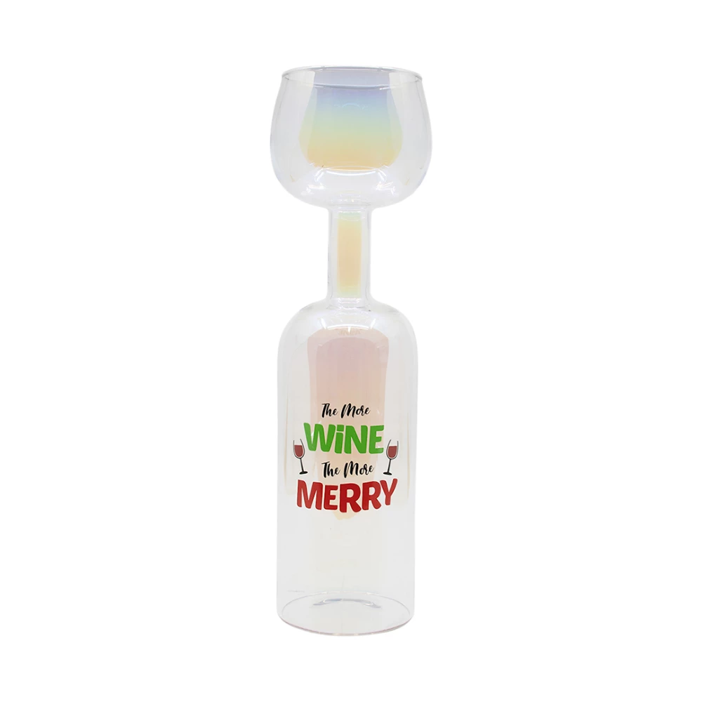 Iridescent Full Bottle Wine Glass 2 Iridescent Full Bottle Wine Glass