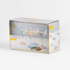 Refined Gifts Champagne Coupe Coloured Pack Of 4 13 Refined Gifts Champagne Coupe Coloured Pack Of 4 -Gift Box Sales 580888 006
