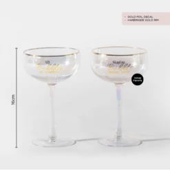 Refined Gifts Cocktail Glasses Iridescent Set Of 2 -Gift Box Sales 581021 005