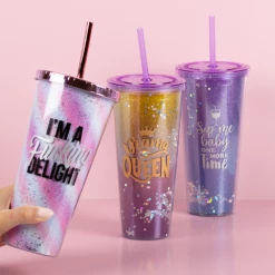 Glitter Sipper Cup I Am A Delight Pink -Gift Box Sales 581644 003 h