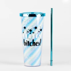 Gift Box Sales 33 Glitter Sipper Cup Cheers B**ches Blue