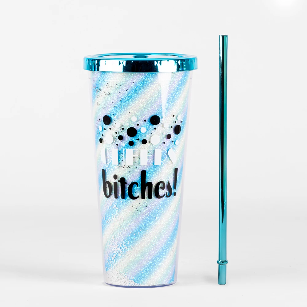 Glitter Sipper Cup Cheers B**ches Blue 3 Glitter Sipper Cup Cheers B**ches Blue