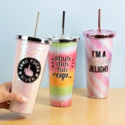 Glitter Sipper Cup Zero F*cks Given Iridescent -Gift Box Sales 581647 003 h