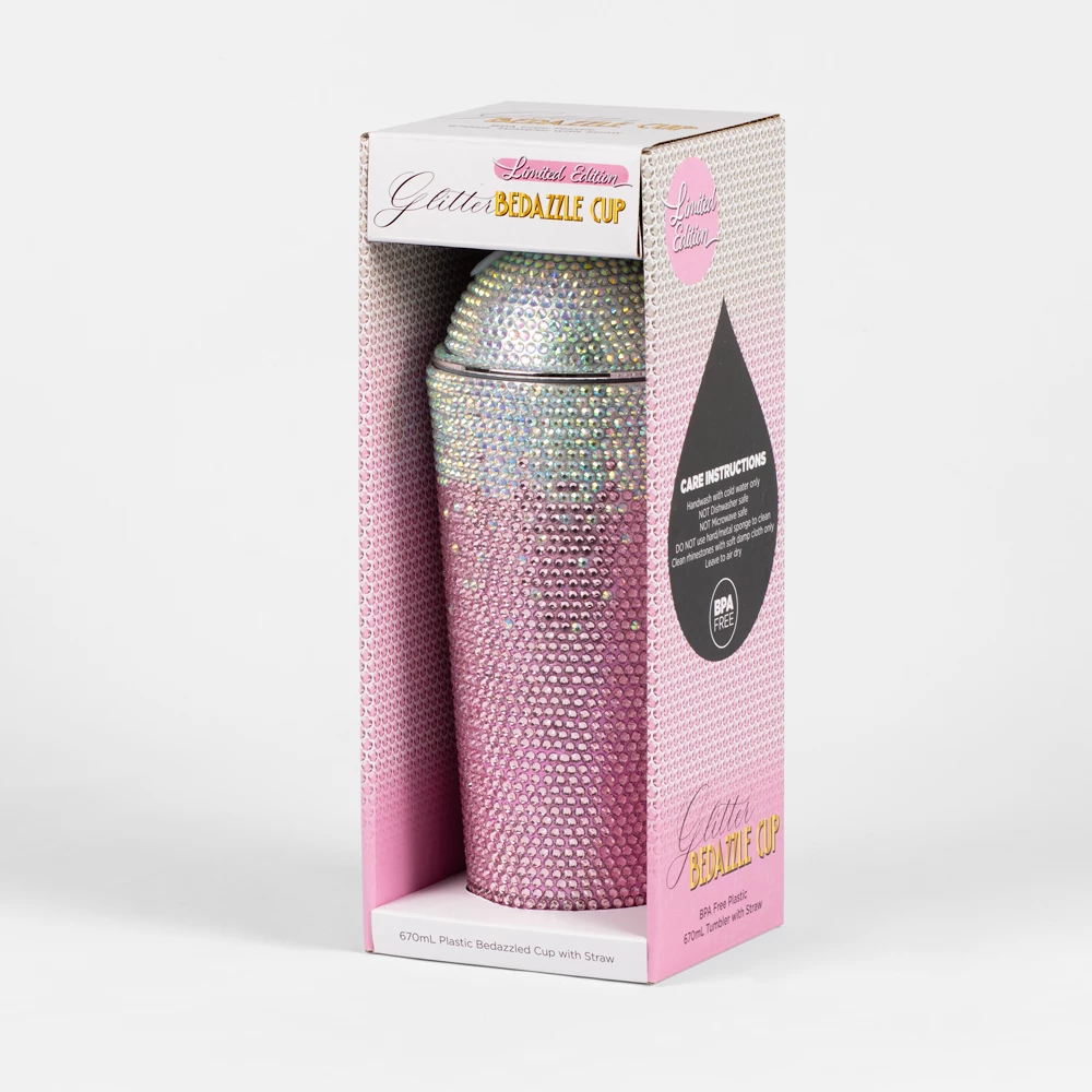Glitter Bedazzle Cup Pink Ombre 5 Glitter Bedazzle Cup Pink Ombre - Image 4