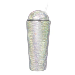 Glitter Bedazzle Cup Silver Iridescent