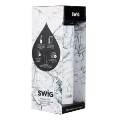 SWIG Skinny Tumbler New White Marble With Straw -Gift Box Sales 582123 000 002 1