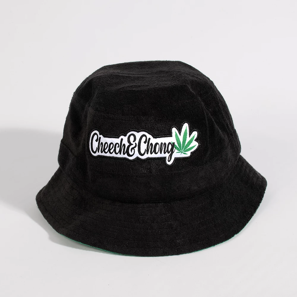 Black Cheech And Chong Towelling Bucket Hat W Logo 3 Black Cheech And Chong Towelling Bucket Hat W Logo