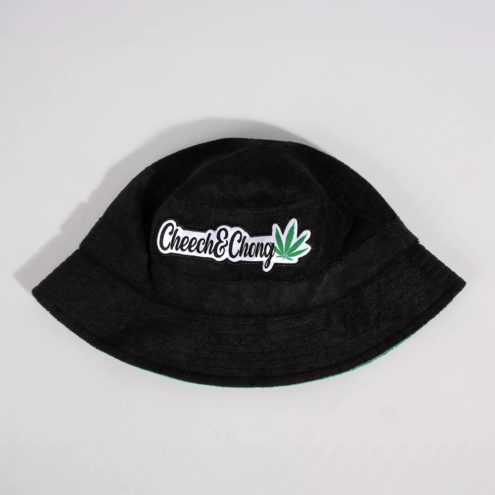 Black Cheech And Chong Towelling Bucket Hat W Logo 4 Black Cheech And Chong Towelling Bucket Hat W Logo - Image 2