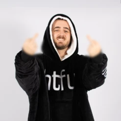 Htfu Black Oversized Blanket Hoodie -Gift Box Sales 590896 004 rude 1