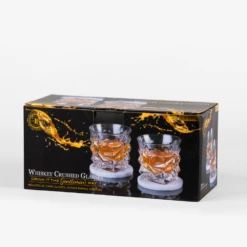 Refined Gifts Whiskey Crushed Glasses And Coaster Set -Gift Box Sales 592153 004