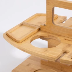 Portable Wine Picnic Table W Wine & Glass Holders 9 Portable Wine Picnic Table W Wine & Glass Holders -Gift Box Sales 592469 002