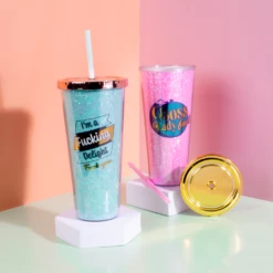 Glitter Sipper Cup 700mL Im A Fcking Delight Mint -Gift Box Sales 592637 003 h