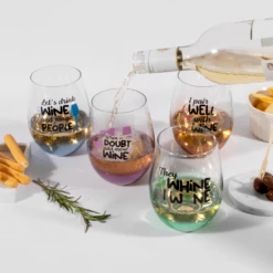 Stemless Wine Glasses Pack Of 4 -Gift Box Sales 592647 005