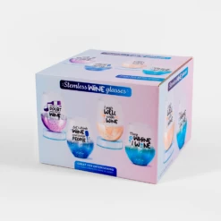 Stemless Wine Glasses Pack Of 4 -Gift Box Sales 592647 006