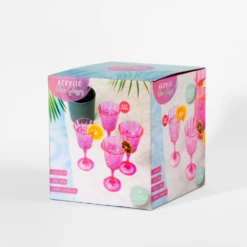 Hot Pink Acrylic Wine Glasses Set Of 4 9 Hot Pink Acrylic Wine Glasses Set Of 4 -Gift Box Sales 592654 004