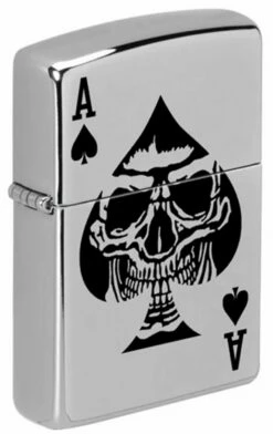 Zippo - Satin Chrome Ace Of Spades