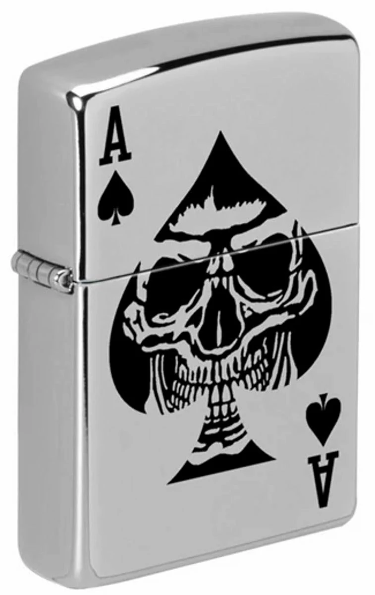 Zippo - Satin Chrome Ace Of Spades 3 Zippo - Satin Chrome Ace Of Spades